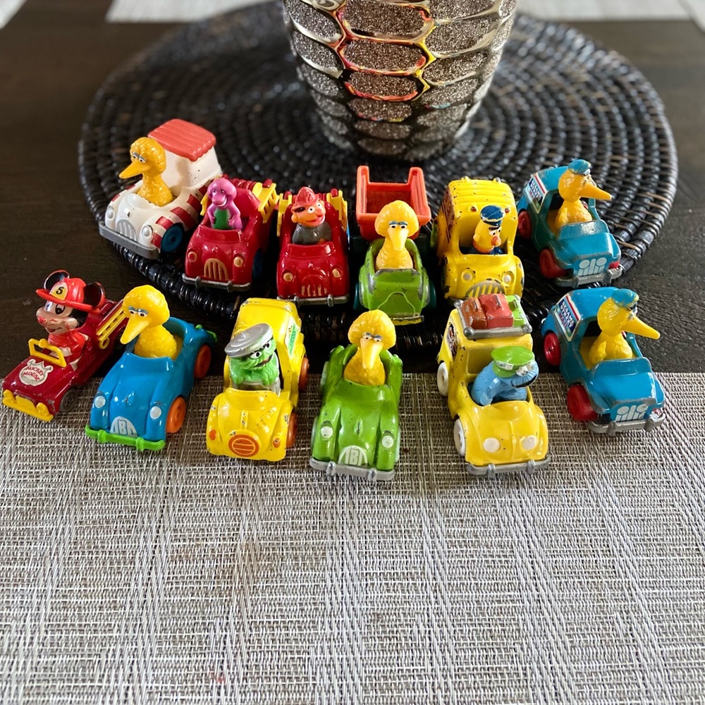 12 antique Sesame Street cars